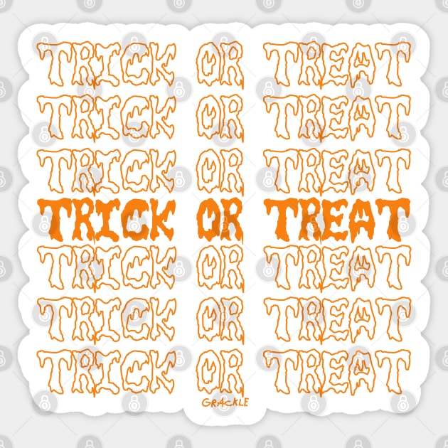 Trick-Or-Treat Repeating Text Sticker by Jan Grackle